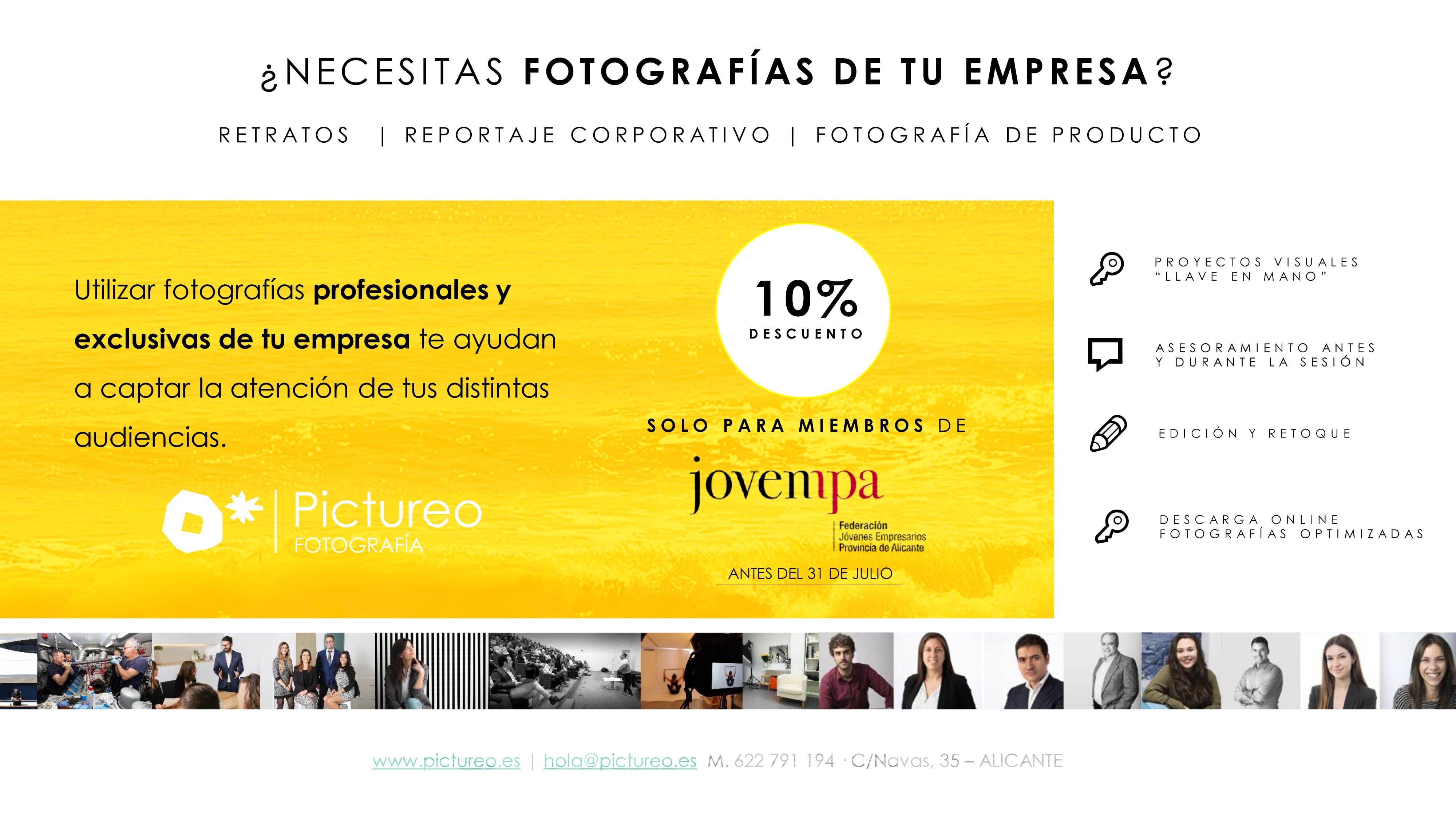 Oferta miembros Jovempa fotografia corporativa alicante